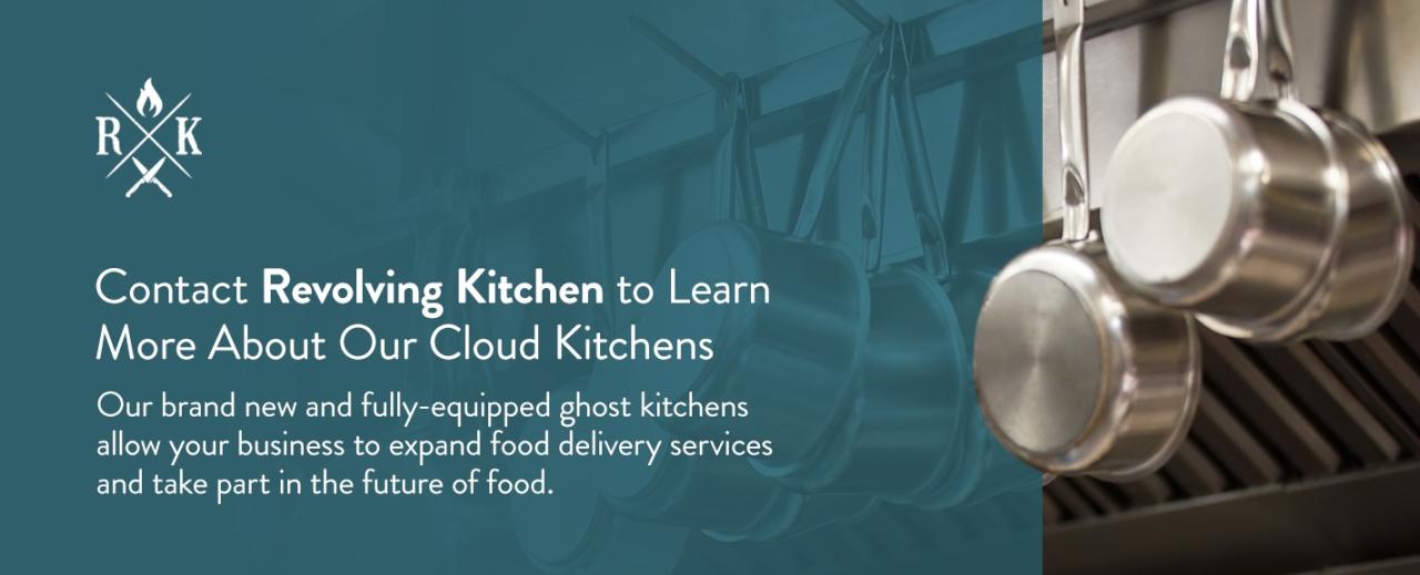 Cloud kitchen stocked with pans to allow your business to expand its food service